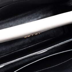 Pre Owned Prada Black/White Saffiano Lux and City Leather Esplanade Tote