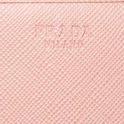 Prada Pink Saffiano Leather Bow Wallet