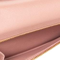 Prada Pink Saffiano Leather Bow Wallet