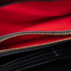 Pre Owned Prada Black Leather Flap Continental Wallet On Chain