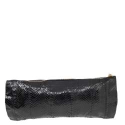 Pre Owned Prada Black Python Whips Pietre Clutch