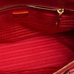 Pre Owned Prada Red Saffiano Lux Leather Small Galleria Tote