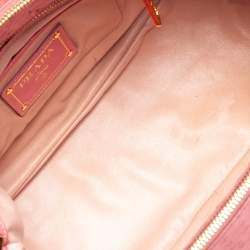 Pre Owned Prada Pink Ostrich Small Galleria Tote