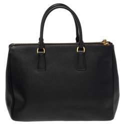 Pre Owned Prada Black Saffiano Lux Leather Large Galleria Tote