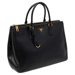 Pre Owned Prada Black Saffiano Lux Leather Large Galleria Tote