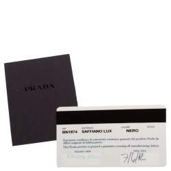 Pre Owned Prada Black Saffiano Lux Leather Middle Zip Tote