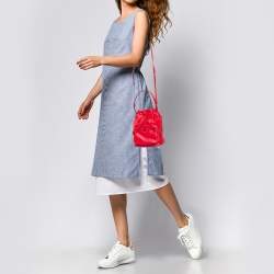Pre Owned Prada Orange Leather Duet Bucket Shoulder Bag 