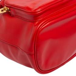 Pre Owned Prada Orange Leather Duet Bucket Shoulder Bag 