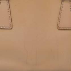 Pre Owned Prada Beige Saffiano Vernice Leather Mini Galleria Tote