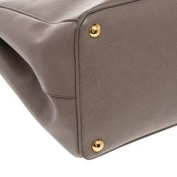 Pre Owned Prada Grey Saffiano Lux Leather Executive Galleria Tote