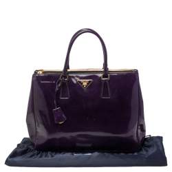Pre Owned Prada Purple Spazzolato Leather Large Galleria Tote