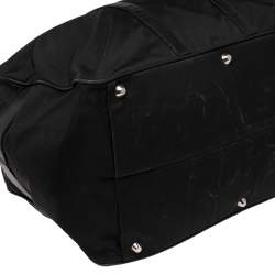 Pre Owned Prada Black Nylon and Leather Logo Duffel Bag