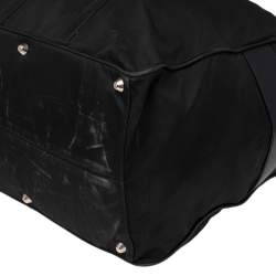 Pre Owned Prada Black Nylon and Leather Logo Duffel Bag