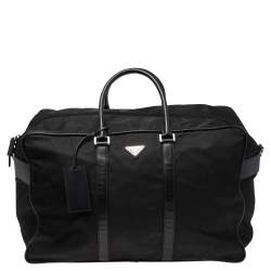 Prada Black Nylon and Leather Logo Duffel Bag Prada