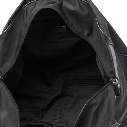 Pre Owned Prada Black Nylon and Leather Logo Duffel Bag