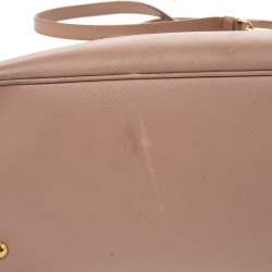 Pre Owned Prada Dusty Pink Saffiano Lux Leather Medium Galleria Tote