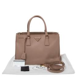 Pre Owned Prada Dusty Pink Saffiano Lux Leather Medium Galleria Tote