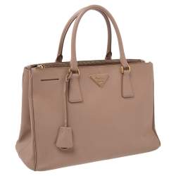Pre Owned Prada Dusty Pink Saffiano Lux Leather Medium Galleria Tote