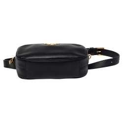 Pre Owned Prada Black Saffiano Lux Leather Belt Bag