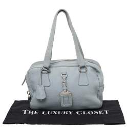 Prada Blue Leather Bauletto Satchel