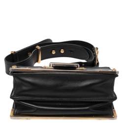 Pre Owned Prada Black Leather Cahier Shoulder Bag