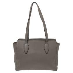 Pre Owned Prada Grey Vitello Daino Leather Tote
