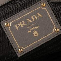 Pre Owned Prada Grey Vitello Daino Leather Tote