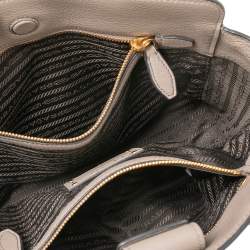 Pre Owned Prada Grey Vitello Daino Leather Tote