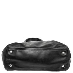 Pre Owned Prada Black Leather Double Zip Tote