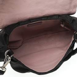 Pre Owned Prada Brown Croc And Leather Embellished Shoulder Bag