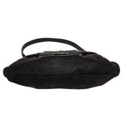 Pre Owned Prada Brown Croc And Leather Embellished Shoulder Bag