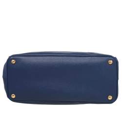 Pre Owned Prada Blue Saffiano Lux Leather Galleria Tote