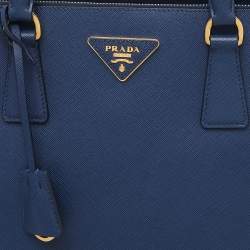 Pre Owned Prada Blue Saffiano Lux Leather Galleria Tote