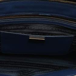 Pre Owned Prada Blue Saffiano Lux Leather Galleria Tote