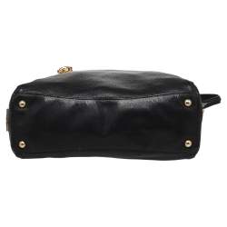 Pre Owned Prada Black Leather Chain Tote