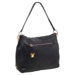 Pre Owned Prada Black Leather Chain Tote