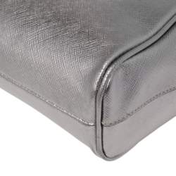 Prada Silver Saffiano Leather 50s Car Clutch