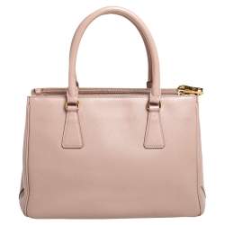 Pre Owned Prada Beige Saffiano Lux Leather Small Galleria Tote