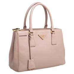 Pre Owned Prada Beige Saffiano Lux Leather Small Galleria Tote