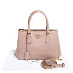 Pre Owned Prada Beige Saffiano Lux Leather Small Galleria Tote