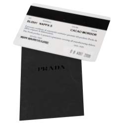 Pre Owned Prada Metallic Cacao Nappa Leather Ruffle Bauletto Bag