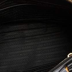 Pre Owned Prada Black Saffiano Lux Leather Small Galleria Double Zip Tote