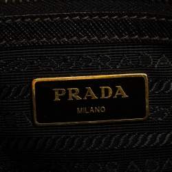 Pre Owned Prada Black Saffiano Lux Leather Small Galleria Double Zip Tote