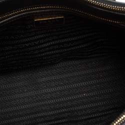 Pre Owned Prada Black Saffiano Lux Leather Small Galleria Double Zip Tote