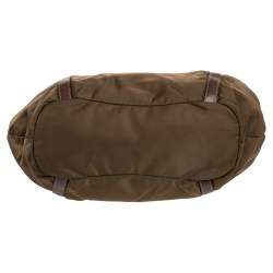 Pre Owned حقيبة كتف برادا نايلون أخضر داكن