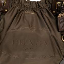 Pre Owned حقيبة كتف برادا نايلون أخضر داكن