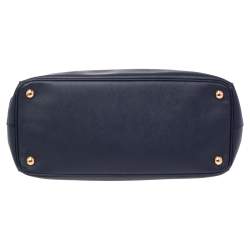 Pre Owned Prada Navy Blue Saffiano Lux Leather Medium Galleria Tote