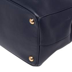 Pre Owned Prada Navy Blue Saffiano Lux Leather Medium Galleria Tote