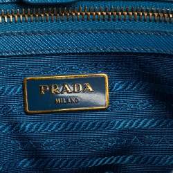 Pre Owned Prada Blue Saffiano Lux Leather Medium Galleria Tote