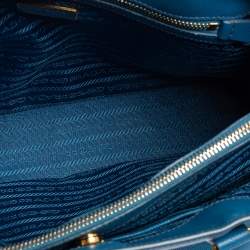 Pre Owned Prada Blue Saffiano Lux Leather Medium Galleria Tote